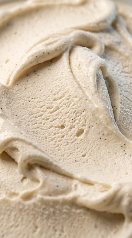 Close study of vanilla ice-cream texture